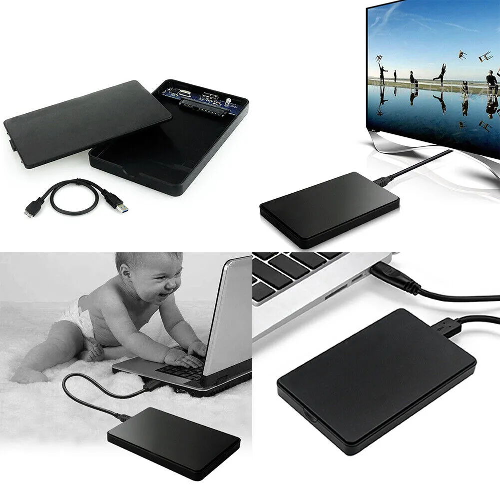US 2-4 2.5" SATA USB 3.0 Hard Drive Disk HDD SSD Enclosure External Laptop Case