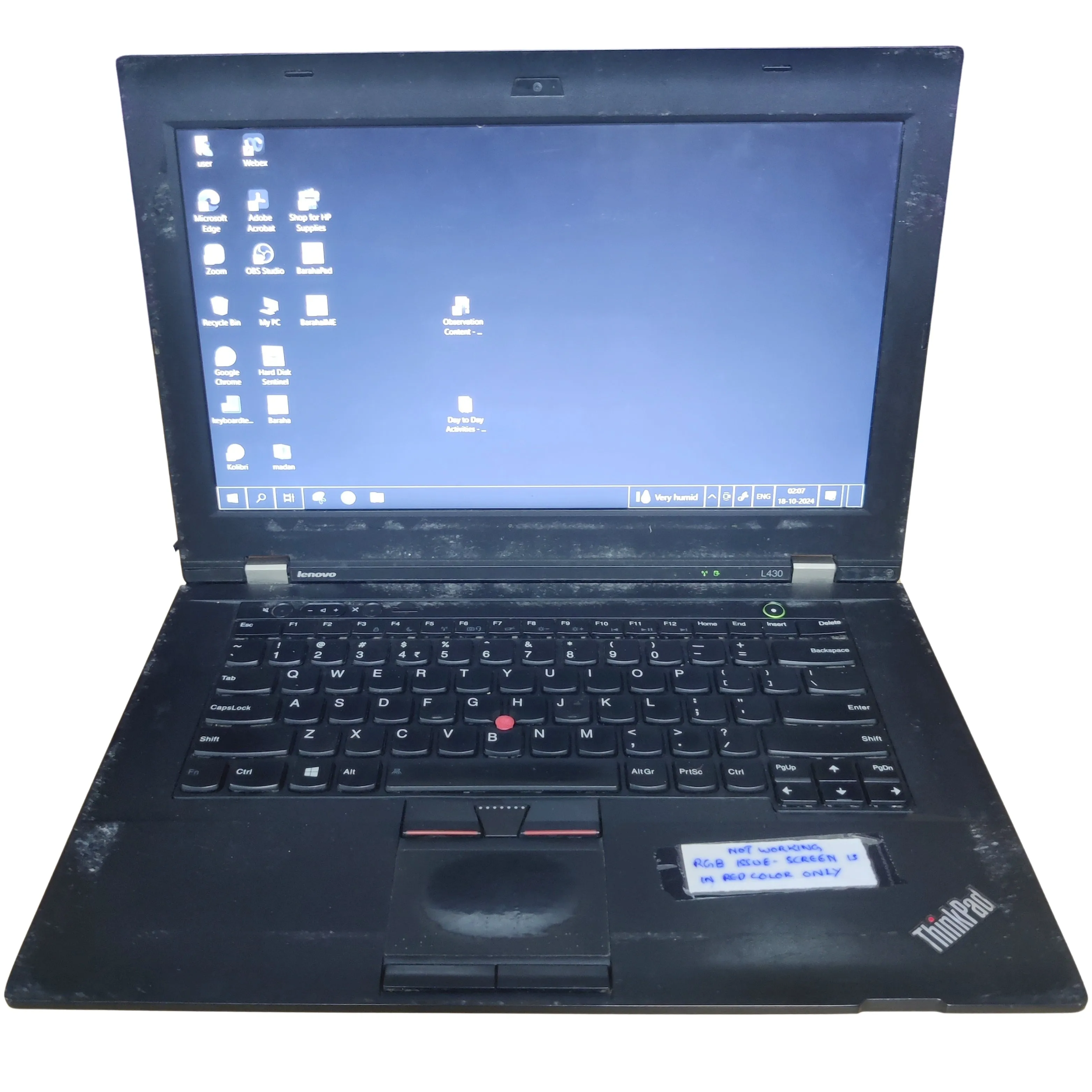 Used Lenovo ThinkPad L430 14" Intel Core i5-2nd Gen 500GB HDD 8GB RAM Black Laptop