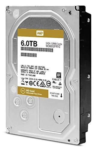 WD 6TB GOLD INTERNAL SATA HARD DRIVE