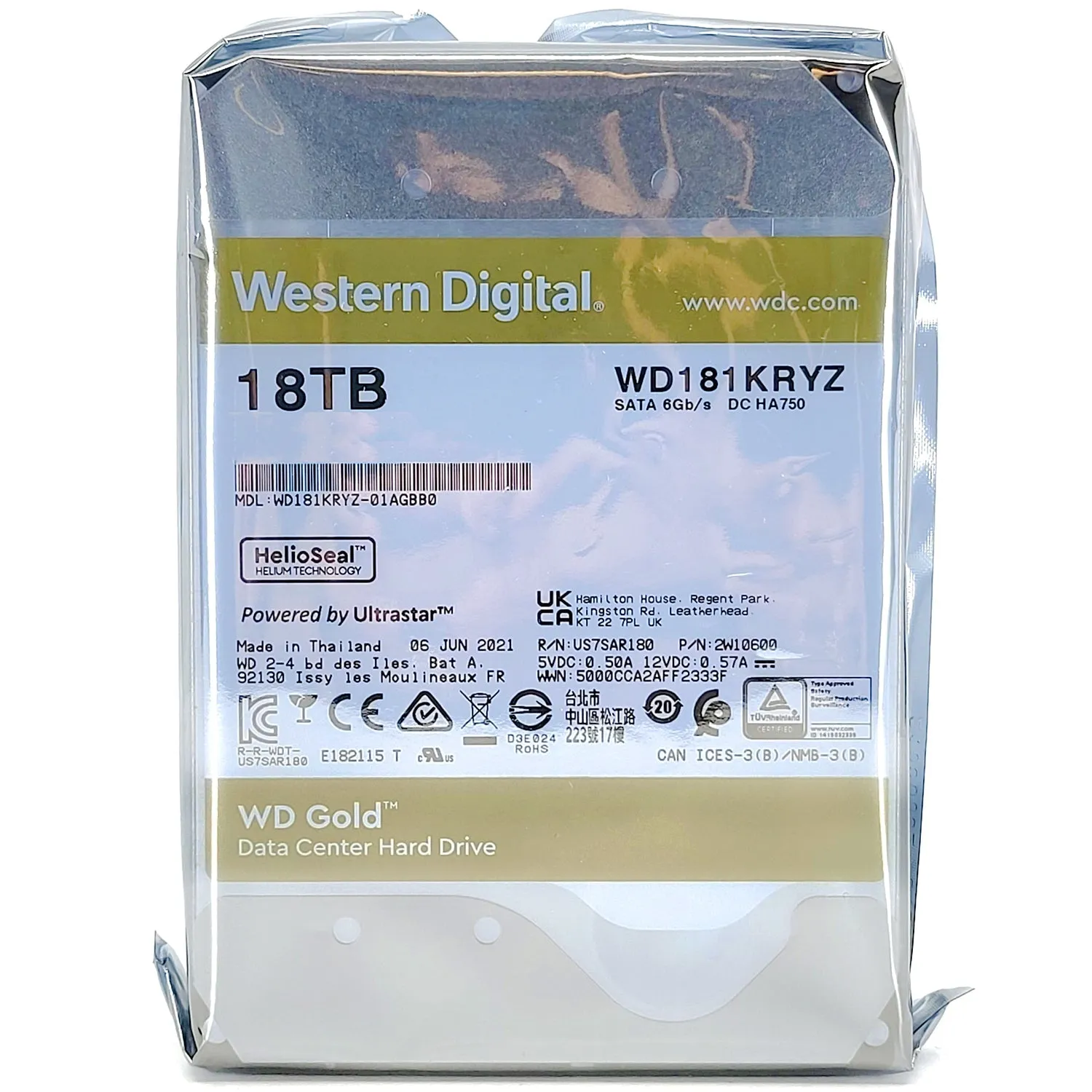 WD Gold 18TB Enterprise Hard Drive Upgrade Kit - WD181KRYZ - with Cloning Software, SATA to USB Cable, Power Supply by Fantom Drives