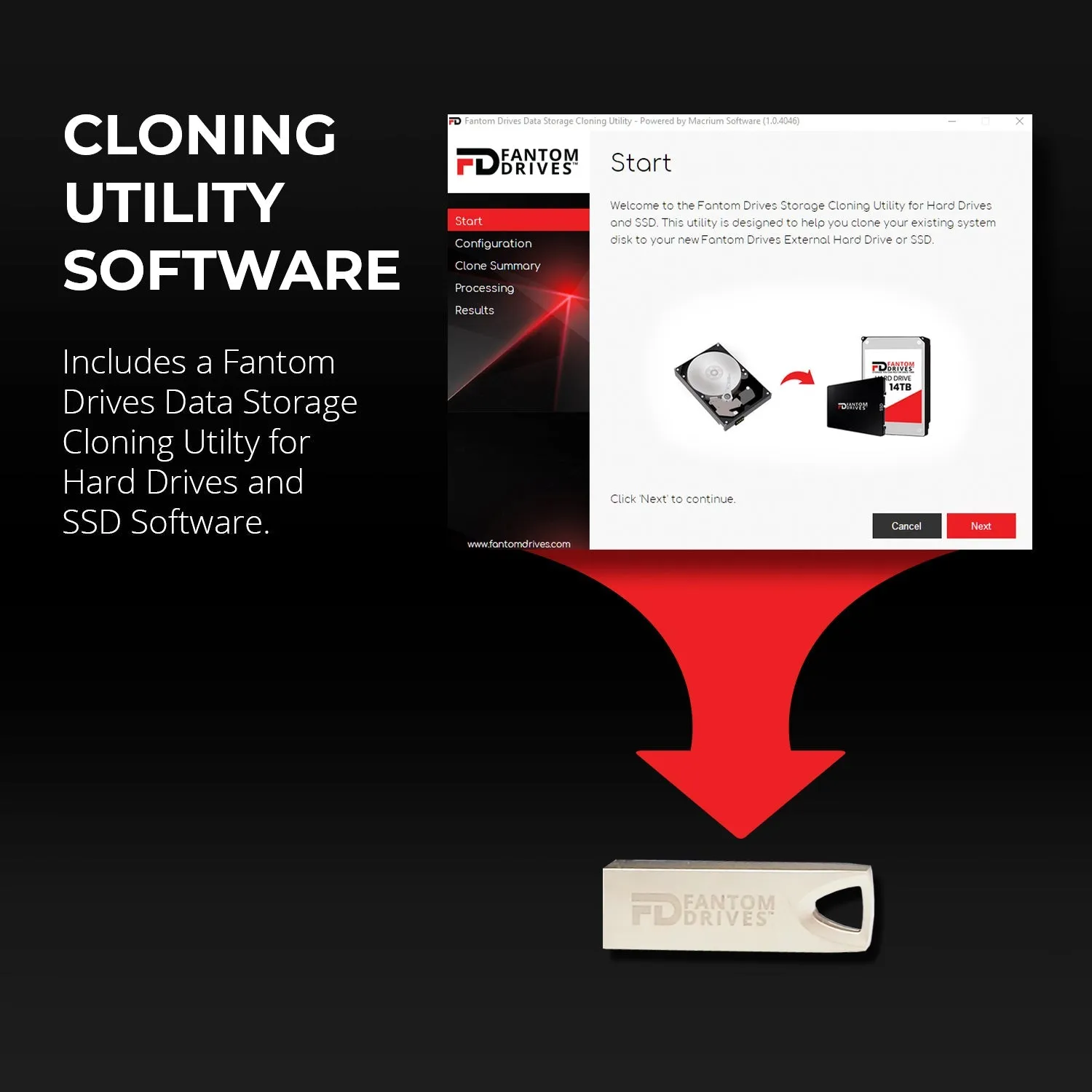 WD Gold 18TB Enterprise Hard Drive Upgrade Kit - WD181KRYZ - with Cloning Software, SATA to USB Cable, Power Supply by Fantom Drives