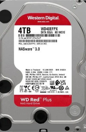 WD Red Plus 4TB NAS SATA 3.5" Hard Drive - WD40EFPX
