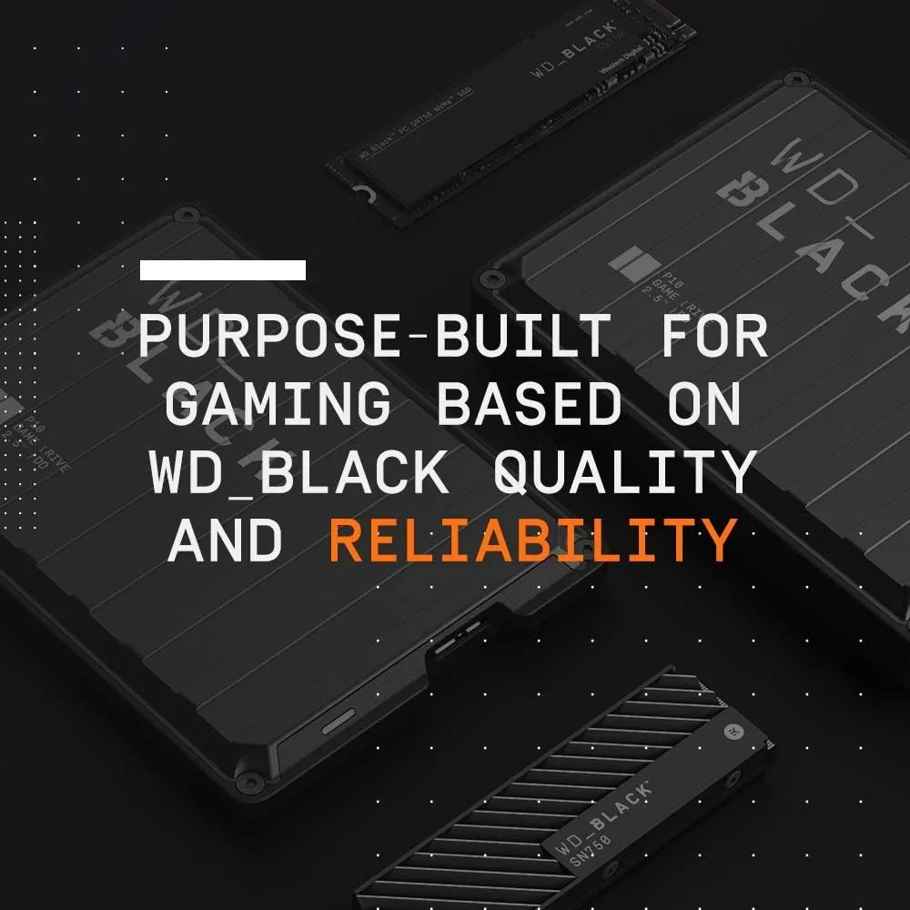 WD_BLACK 8TB D10 Game Drive 3.5" Compatible with PS4, Xbox One, PC, Mac WDBA3P0080HBK