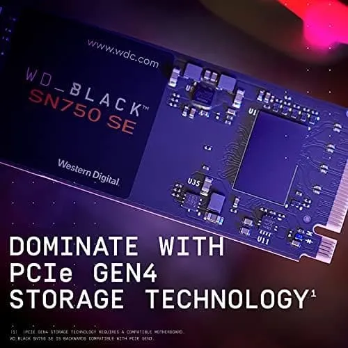 WD_BLACK SN750 SE 500GB M.2 2280 PCIe Gen4 NVMe Gaming SSD up to 3600 MB/s read speed