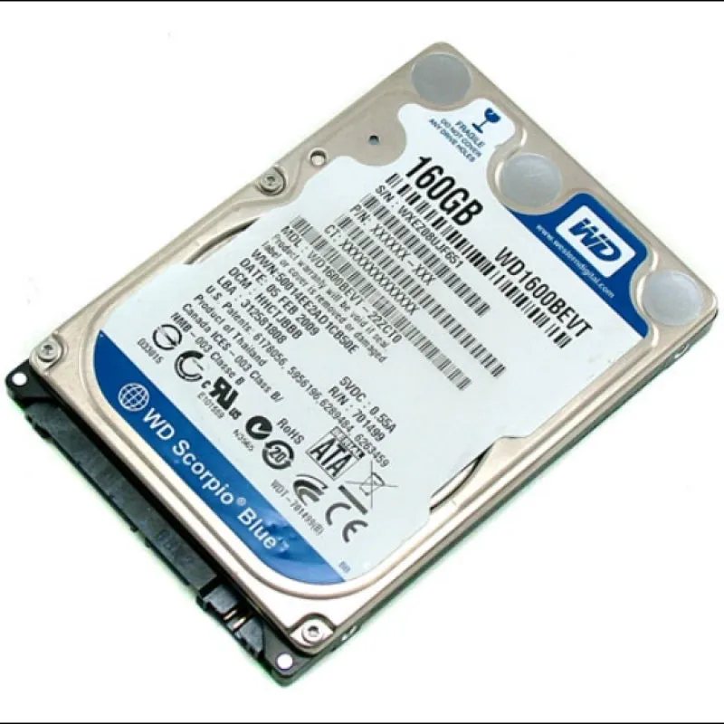 Western Digital 160GB 5400RPM SATA Laptop HDD WD1600BEVT-22ZCT0