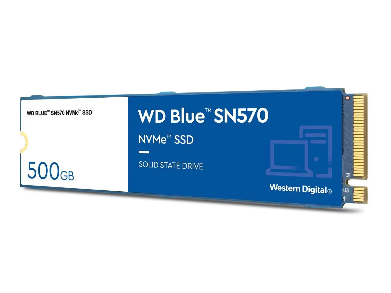 Western Digital Blue SN570 500GB NVMe Solid State Drive, 3500MB/s, M.2 2280 - WDS500G3B0C