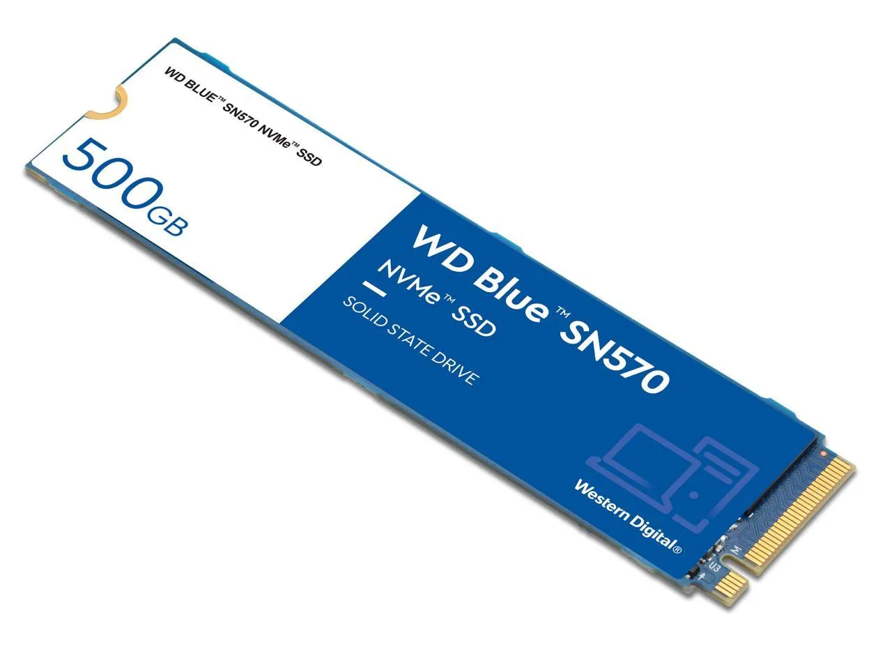 Western Digital Blue SN570 500GB NVMe Solid State Drive, 3500MB/s, M.2 2280 - WDS500G3B0C