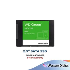 Western Digital WD Green 2.5" SATA III SSD ( 240GB / 480GB / 1TB ) Solid State Drive 3 Years Warranty