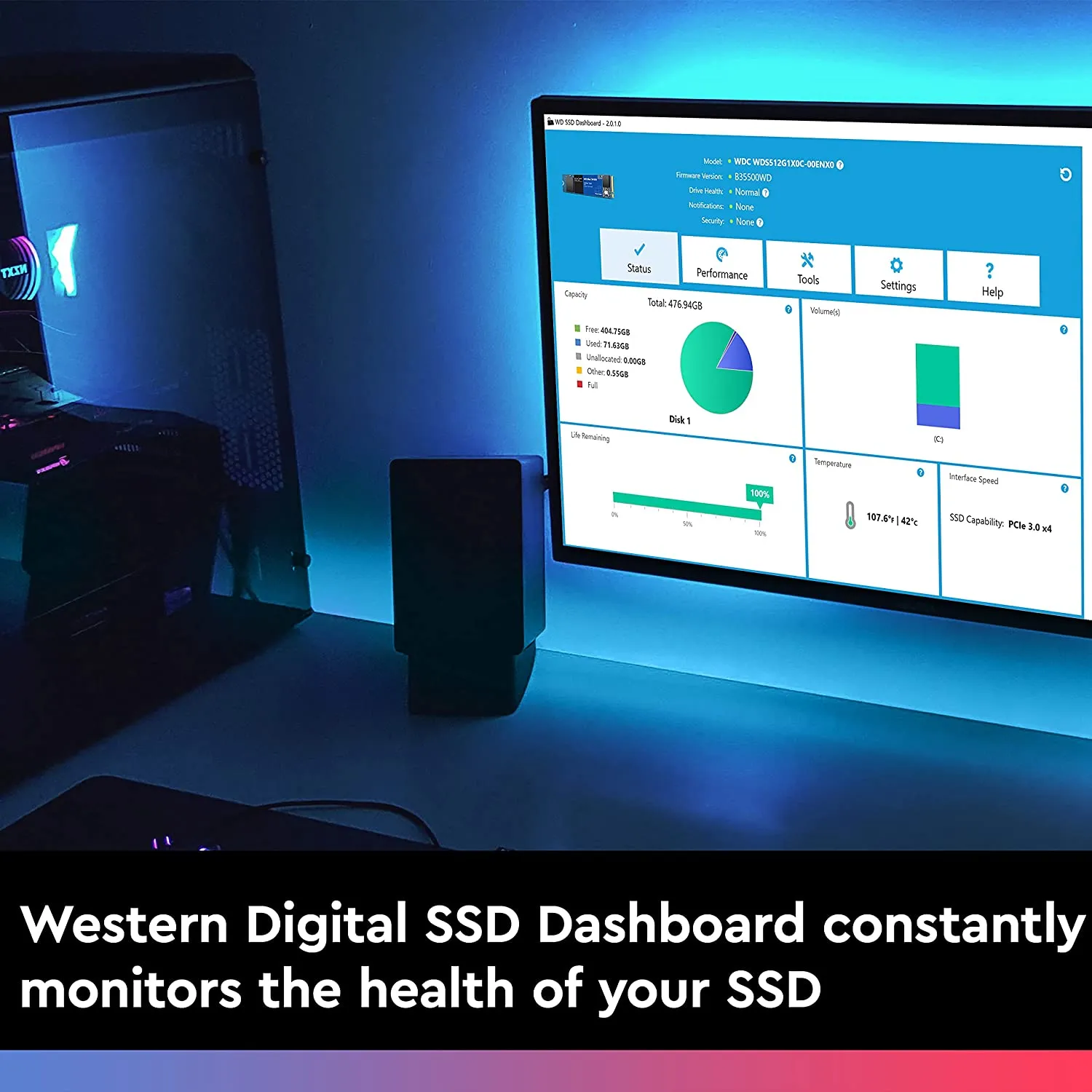 Western Digital WD_BLUE SN550 2TB M.2 SSD 2280 PCIe Gen3 NVMe up to 2600 MB/s read speed