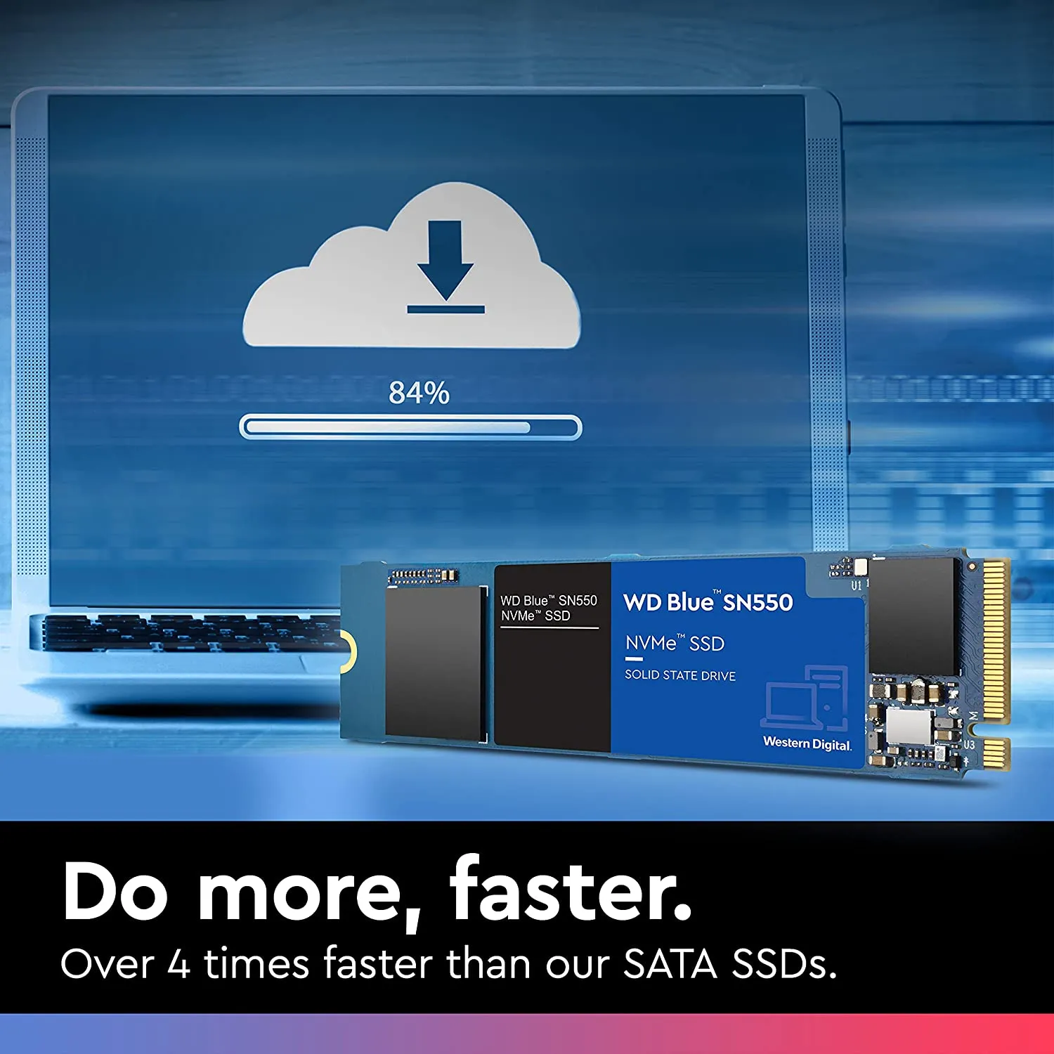 Western Digital WD_BLUE SN550 2TB M.2 SSD 2280 PCIe Gen3 NVMe up to 2600 MB/s read speed