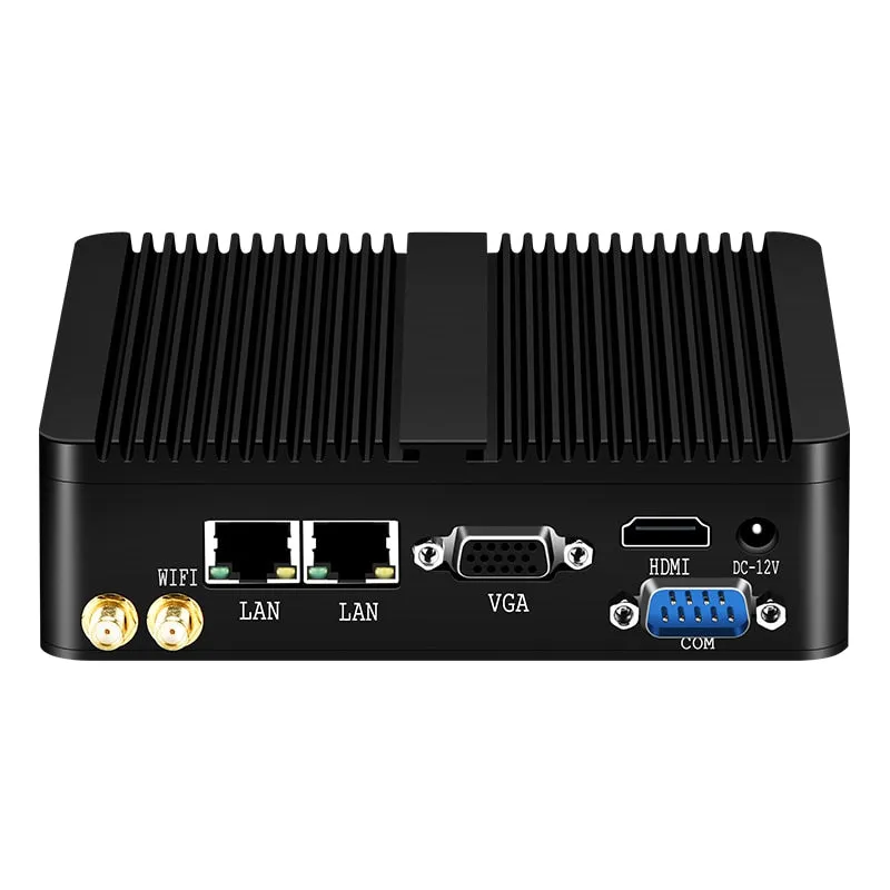 XCY Fanless Mini PC Intel Celeron J1900 Quad-Cores 2.0GHz 2x RS232 2x LAN Windows 10 Linux Embedded IoT Industrial Computer