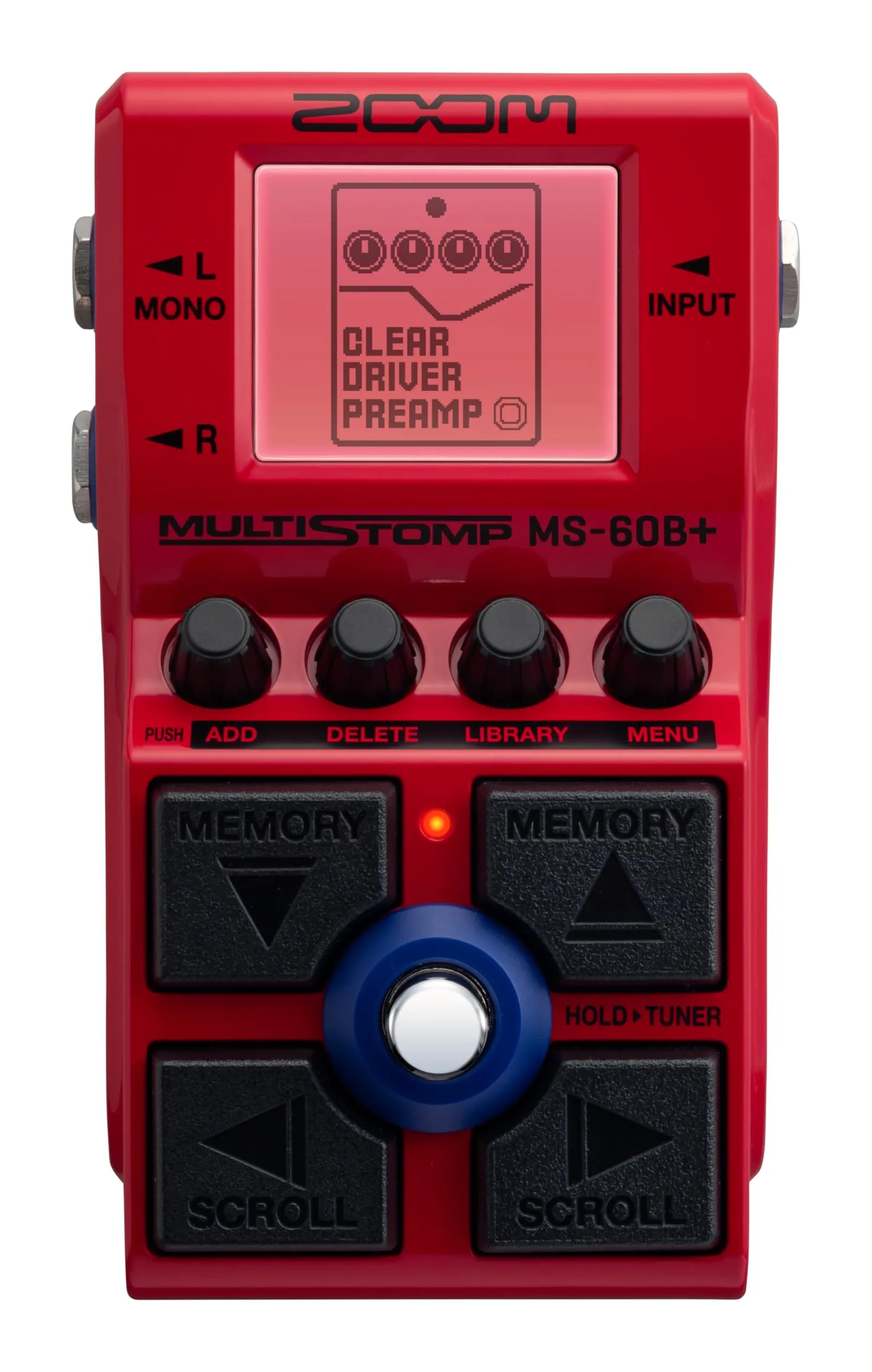 Zoom MS-60B  MultiStomp Bass Effects Pedal with 95  Effects Featuring Amp Models, Preamps, Chorus, Delays, Reverbs, Filters, Stereo Effects, Effect Chaining, Single Stompbox, Tuner, & Battery Powered