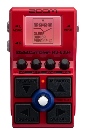 Zoom MS-60B  MultiStomp Bass Effects Pedal with 95  Effects Featuring Amp Models, Preamps, Chorus, Delays, Reverbs, Filters, Stereo Effects, Effect Chaining, Single Stompbox, Tuner, & Battery Powered